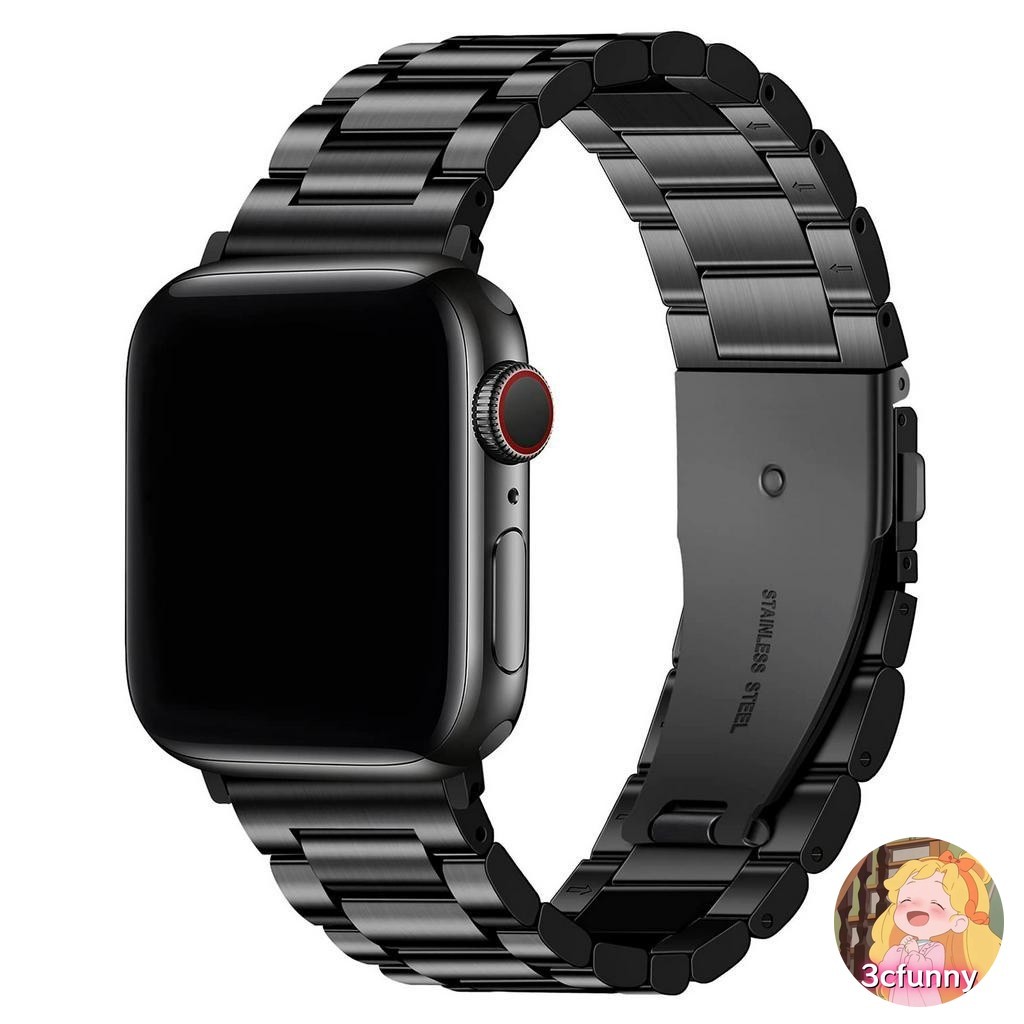 สายสแตนเลสสําหรับ Apple Watch Series S10 10 9 8 7 6 5 SE 4 3 Ultra 2 สําหรับ i-Watch ขนาด 46 มม.45 มม.44 มม.42 มม.49 มม.40 มม.41 มม.38 มม.