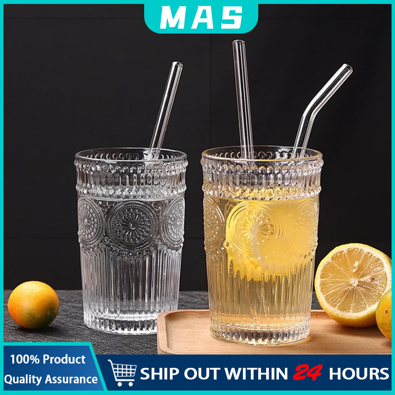 MAS หลอดแก้วดูดน้ำ หลอดแก้ว แบบตรง แบบงอ แปรงล้างหลอด หลอดแก้วเยติ เป็นมิตรกับสิ่งแวดล้อม ทนความร้อน