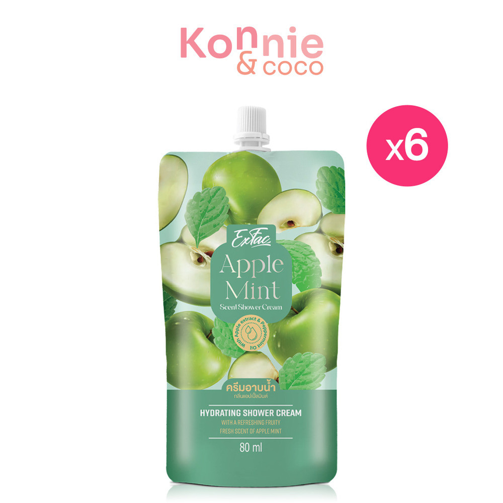 EXFAC Apple Mint Scent Shower Cream [80ml x 6pcs].