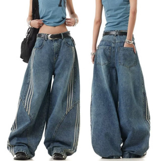 กางเกงยีนส์ scimitar สําหรับผู้ชาย Suikone สไตล์สตรีทย้อนยุค…