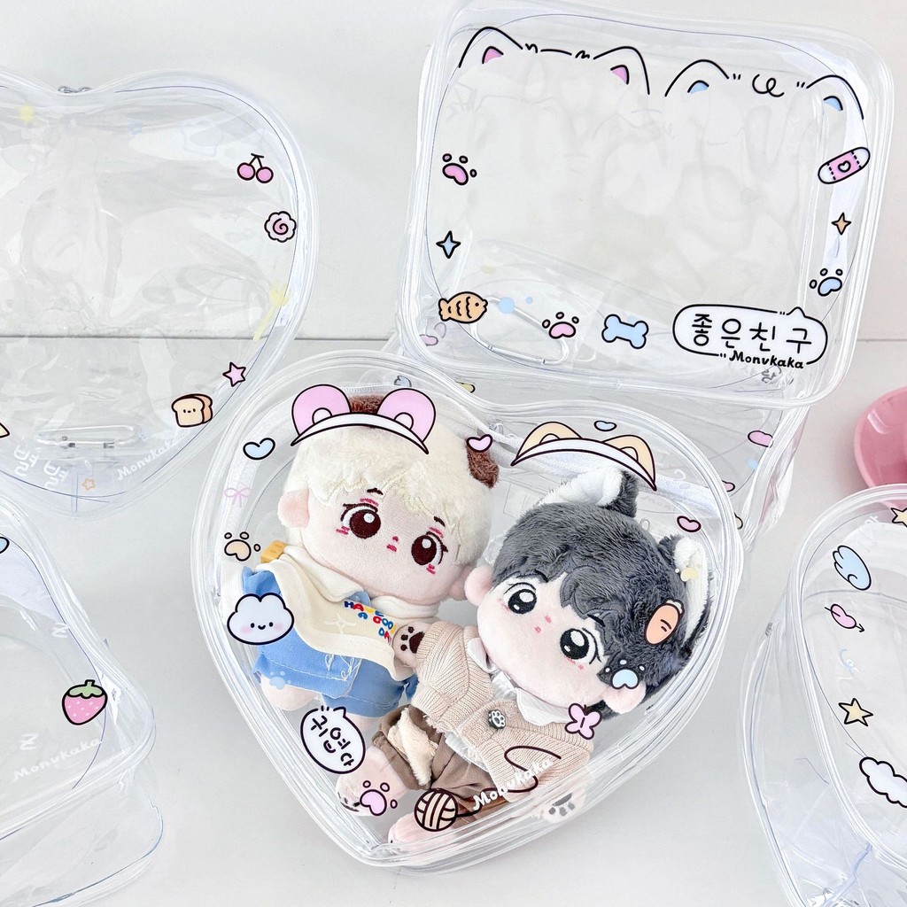Original Love Double Baby Bag Zipper Bag รองเท้าแตะเด็กกระเป๋า pvc Bar Storage Bag Outing กระเป๋าตกแต่งเด็กแบบพกพากระเป๋า