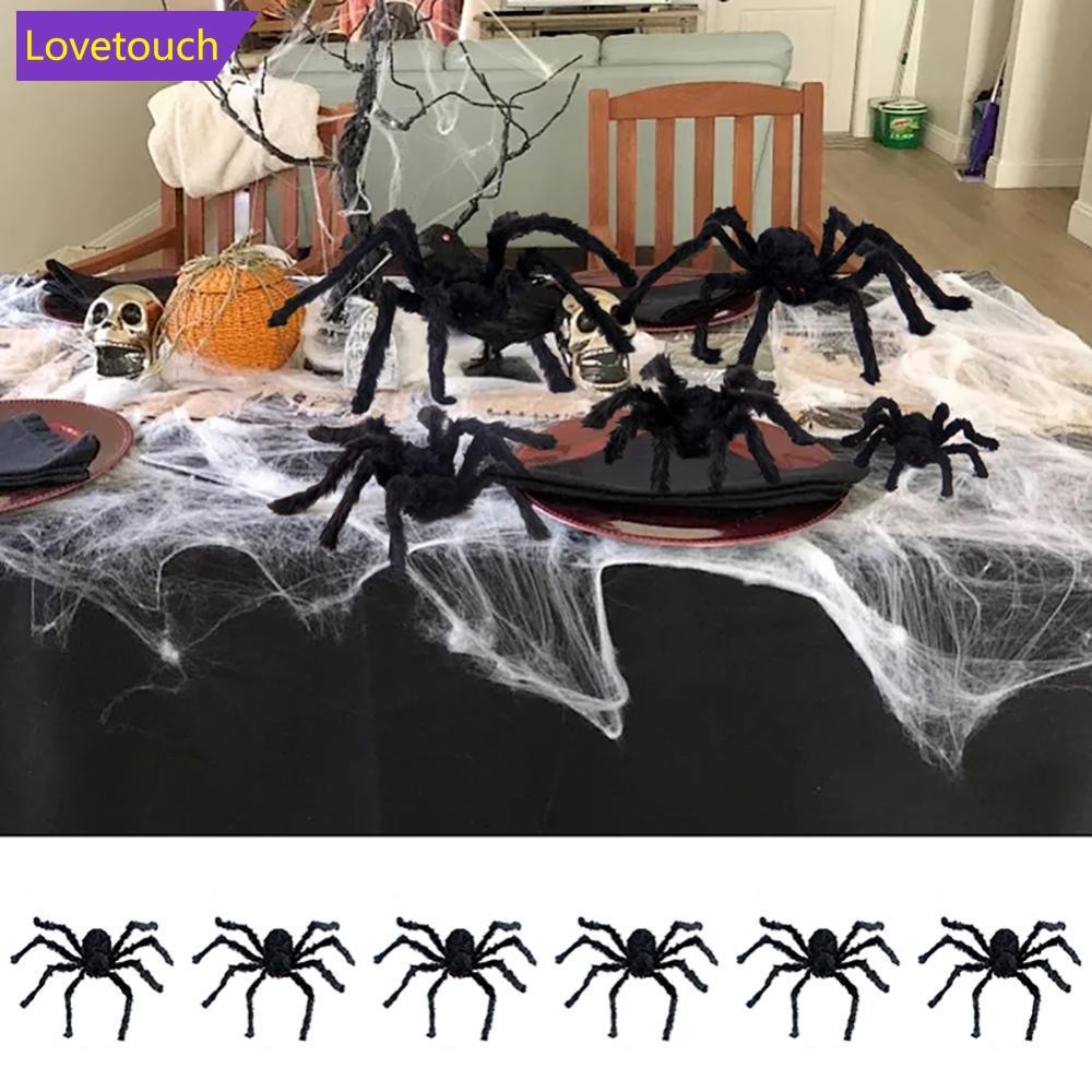 LOVETOUCH ยักษ์ฮาโลวีน Spider Decor สมจริงน่ากลัว Prank Jumbo Fluffy Spider Creepy Crawler ปาร์ตี้ฮา