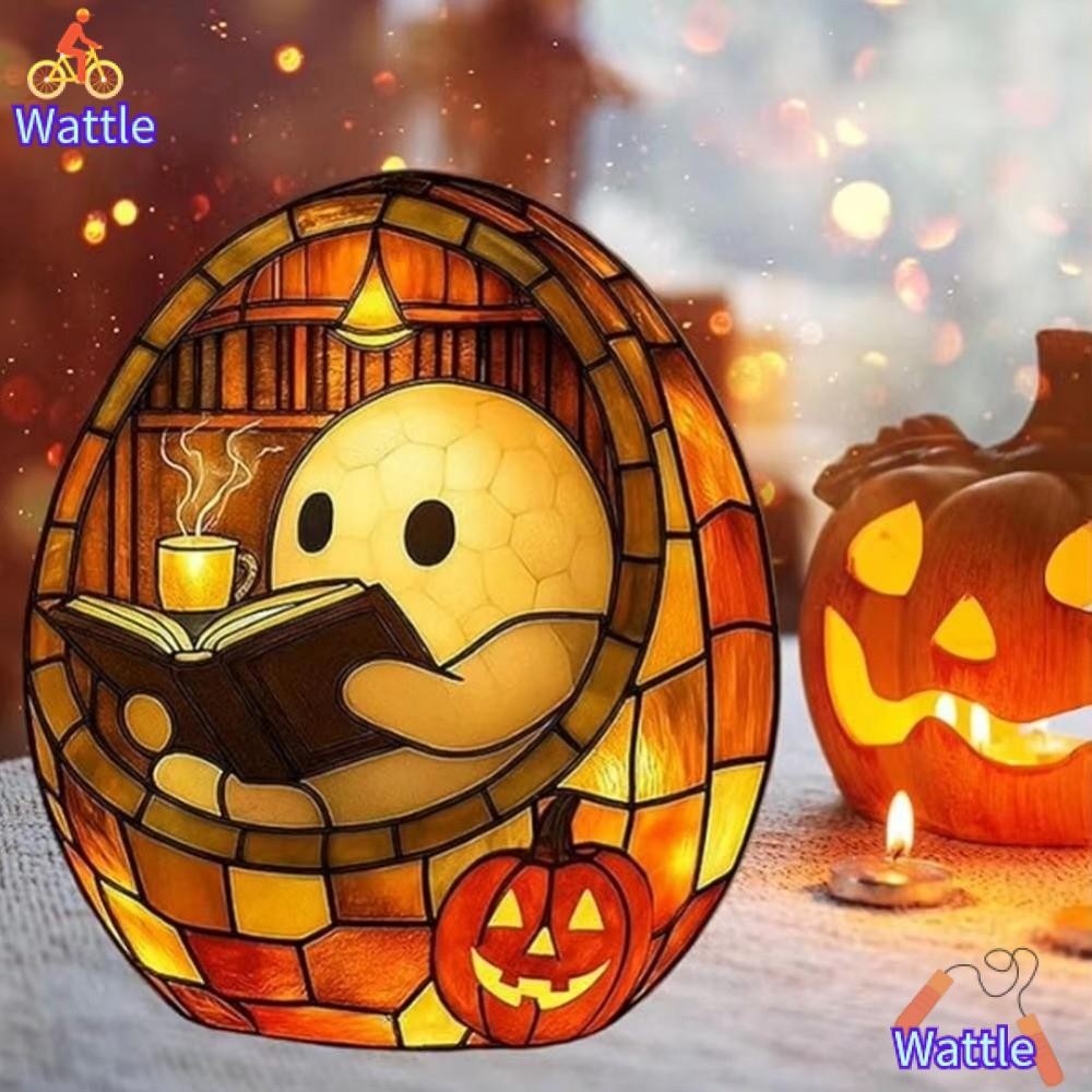 WATTLE Ghost อ่านหนังสือโคมไฟ, Handmade Ghost Decor ฮาโลวีน Ghosts Night Light, น่ารัก Ghost Flickin