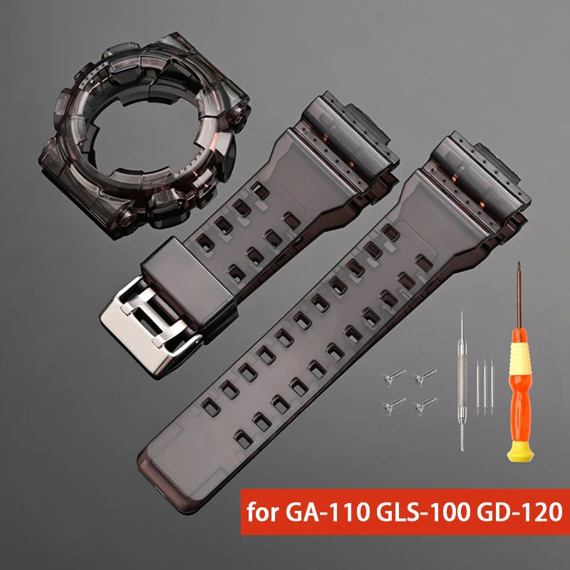 สายนาฬิกาและเคส TPU สําหรับ G-SHOCK GA-100/110/120/140 GD-100/110/120 GAX-100 GLS-100 Mens Sport Ban