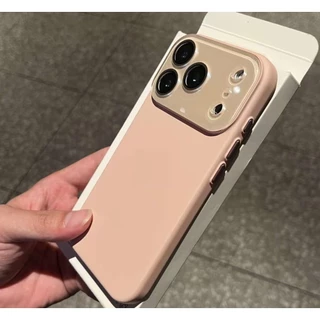 ขั้นสูงสีทึบคริสตัลเลนส์ผิว-รู้สึกเคสโทรศัพท์ฝ้าสําหรับ ไอโฟน17 16 15 14 13 12 มือโปร สูงสุด กันกระแทกป้องกันกล้องป้องกันการตกฮาร์ดปกหลัง