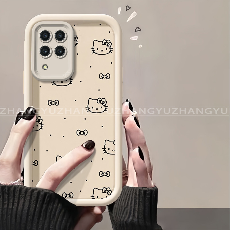 เหมาะสําหรับ Samsung A12 M12 A22 4G A22 5G เคสโทรศัพท์ที่วางกระจกแต่งหน้าแมว anti drop ถุงลมนิรภัยซิลิโคน TPU soft shell 020 ราคา ถูกที่สุด ดีลบีเคเค แกลเลอรีภาพที่ 5