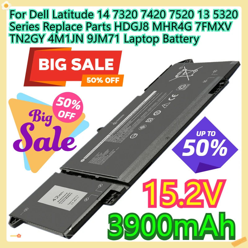 สําหรับ Dell Latitude 14 7320 7420 7520 13 5320 Series เปลี่ยนชิ้นส่วน HDGJ8 MHR4G 7FMXV TN2GY 4M1JN