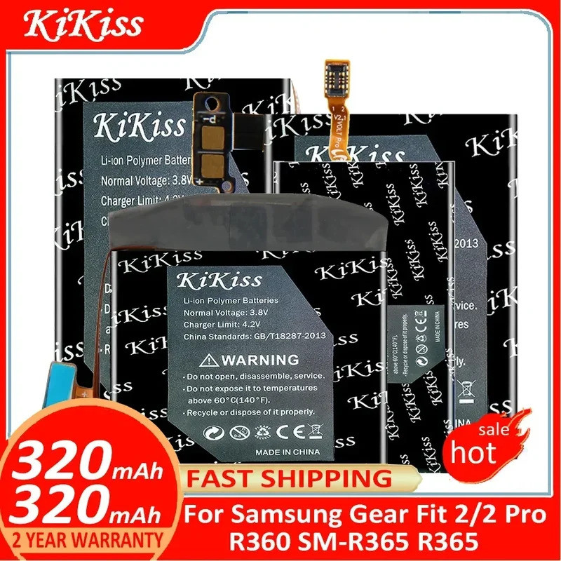 KiKiss แบตเตอรี่สําหรับ Samsung Gear Fit 2/2 Pro 2Pro Fit2 Fit 2 Pro Fit2 Pro R360 SM-R365 R365 Batt