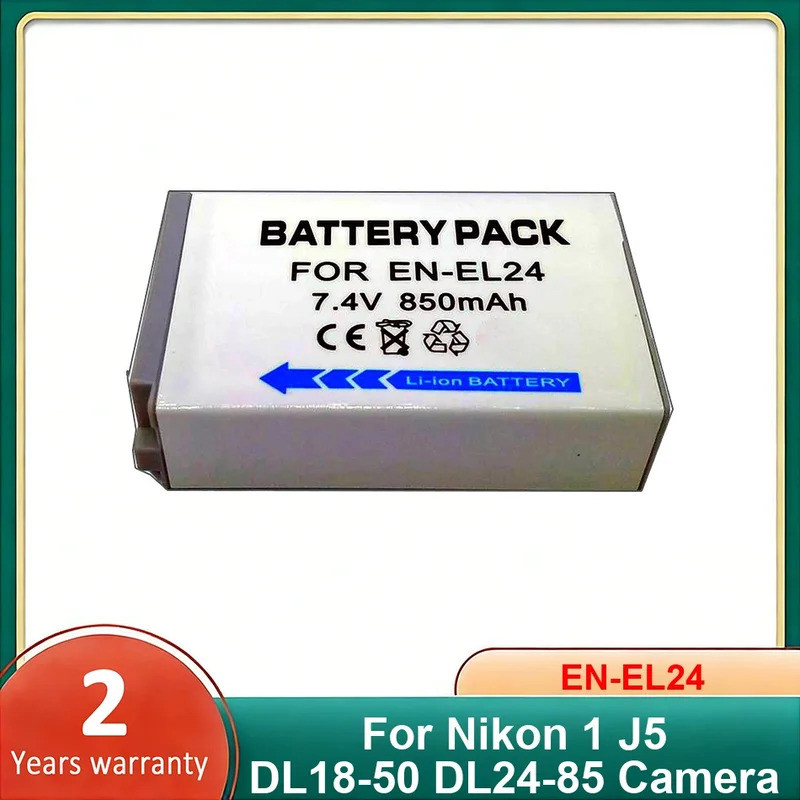 แบตเตอรี่กล้อง EN-EL24 สําหรับ Nikon 1 J5 DL18-50 DL24-85 เปลี่ยนแบตเตอรี่