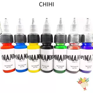 CHIHI Tattoo Ink, 15ML สีดําสีน้ําตาล Tattoo Practice Color, Bright Body Art สีขาวสีฟ้าสีแดงเขียว Tattoo Pigment Supplies