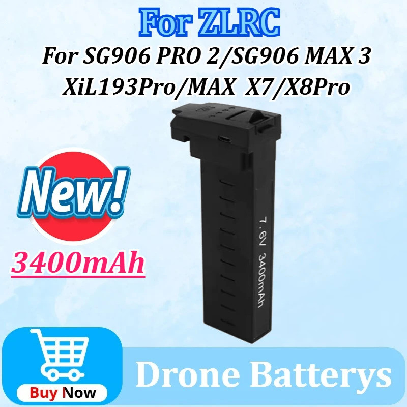 7.6V 3400mAh แบตเตอรี่ลิเธียมโพลิเมอร์ Li-po สําหรับ ZLRC SG906 PRO 2/SG906 MAX 3 XiL193Pro/MAX X7/X