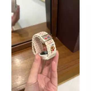 Y2k ฤดูร้อนสไตล์หมีแม่เหล็กสายรัดไนลอนสําหรับ GOOJODOQ Smartwatch FB058 FB059 FB060 FB045 FB047 สร้อยข้อมือน่ารักถัก Band
