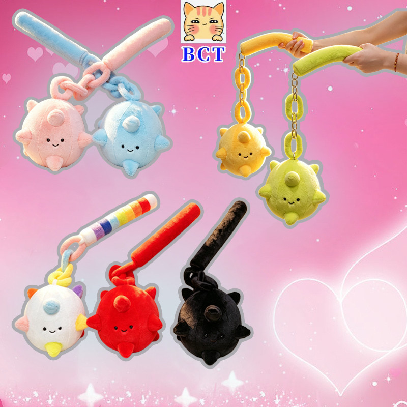 BCT Meteor Hammer ของเล่นตุ๊กตา Colourful การ์ตูน Meteor Hammer ตุ๊กตาน่ารักความเครียดบรรเทา Plushie Soft Party Prop ของขวัญ