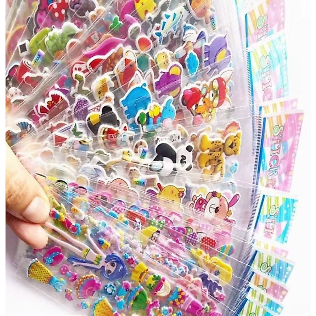 สติ๊กเกอร์ 3D 20 ชิ้น - สติ๊กเกอร์ 3D ใส 20 ชิ้น - สติ๊กเกอร์นูน 3D สีขาว / สติ๊กเกอร์ผสม 20 ชิ้น / 
