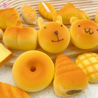 ของเล่นบีบขนมปังปิ้งน่ารักช้า – ขนมปังสับปะรดอาหารที่สมจริงของเล่นคลายเครียด