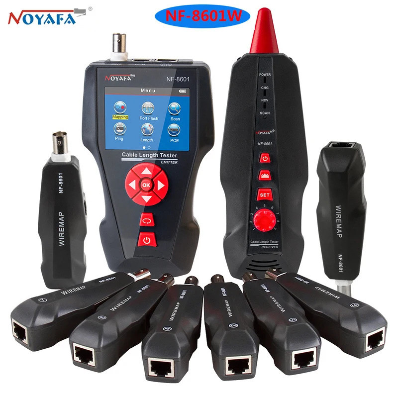 Original Noyafa NF-8601W เครื่องทดสอบสายเคเบิลเครือข่ายมัลติฟังก์ชั่น RJ45 RJ11 BNC POE PING Crossta