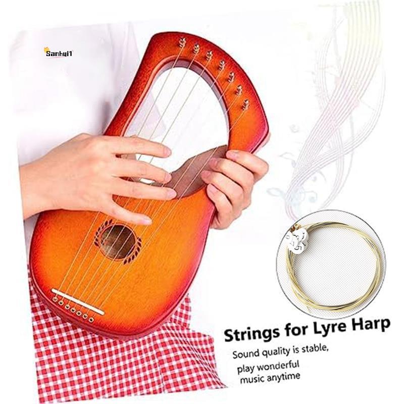 ชุด 16 ชิ้น Lyre Harp Strings อะไหล่อุปกรณ์เสริมสายโลหะสําหรับ Lyre Harp