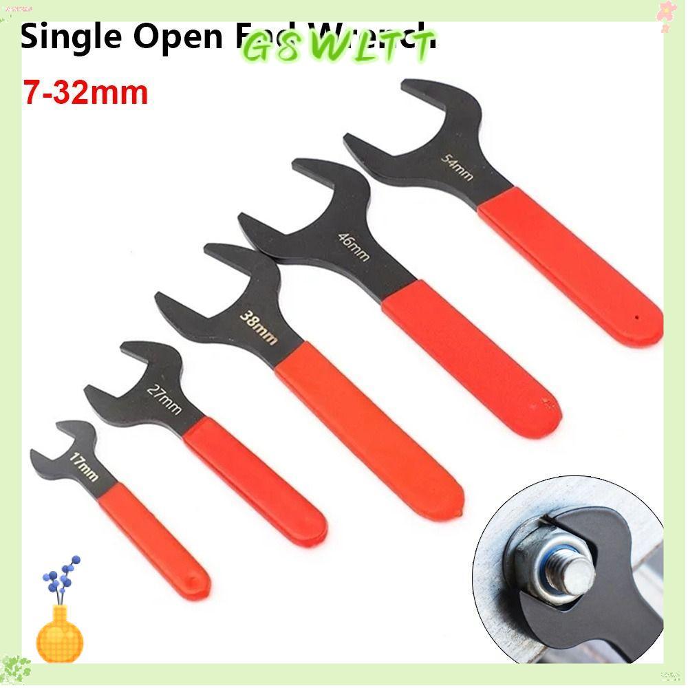 GSWLTT 1 ชิ้นประแจปลายเปิดเดี่ยว, 7-32 มม.เมตริกหัวแบน U-Shaped Spanner, บาง 15 องศา Offset มุม Blackening Single-Head Fixed ประแจสําหรับซ่อมรถยนต์