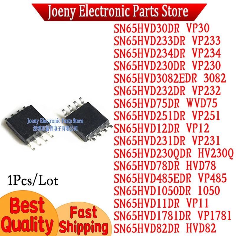 5PCS SN65HVD233DR VP233 SN65HVD VP230 VP30 VP234 3082 WVD75 VP232 VP251 VP12 VP231 HVD78 1050 VP1781