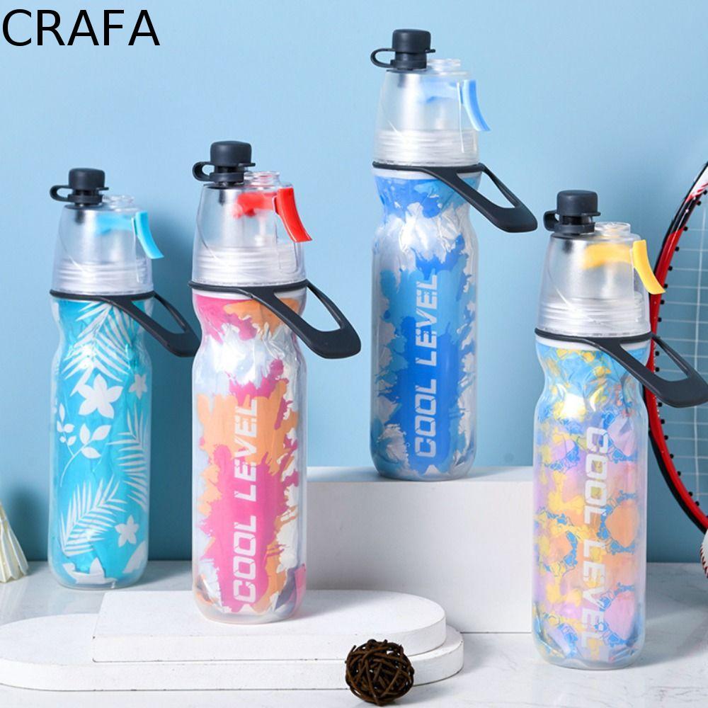 CRAFA สเปรย์น้ําขวด, PE Drinkware เครื่องดื่มสเปรย์ถ้วย,ขวดเดินทางสเปรย์ถ้วยแบบพกพา 500ML กีฬาฟิตเนสถ้วยน้ําฤดูร้อน