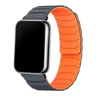 สายซิลิโคนแม่เหล็ก (ไม่มีนาฬิกา) เข้ากันได้กับ Redmi Watch 6/5/4 สําหรับ Mi band 10 Pro/ 9 Pro/8 Pro สายทูโทนสําหรับชายหญิง