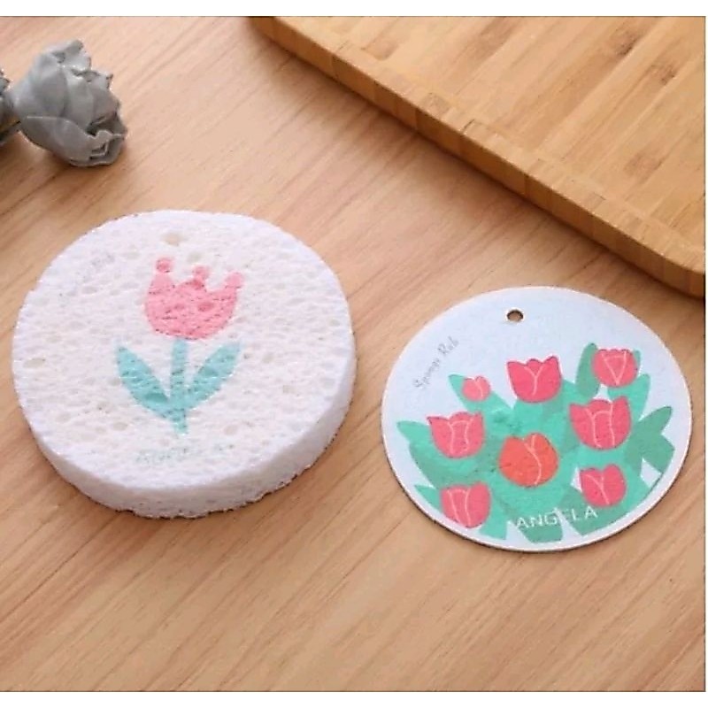 พร้อมส่ง ฟองน้ำเยื่อไม้ ขจัดคราบ คละลาย