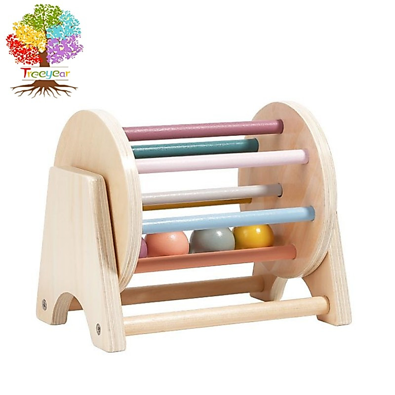 Montessori กลองไม้ สีรุ้ง | ของเล่นเด็ก 3 เดือน - 2 ปีขึ้นไป | ของเล่นเพื่อการศึกษา สําหรับการพัฒนาในช่วงต้น | ของเล่นมอนเตสซอรี่ สําหรับเด็ก