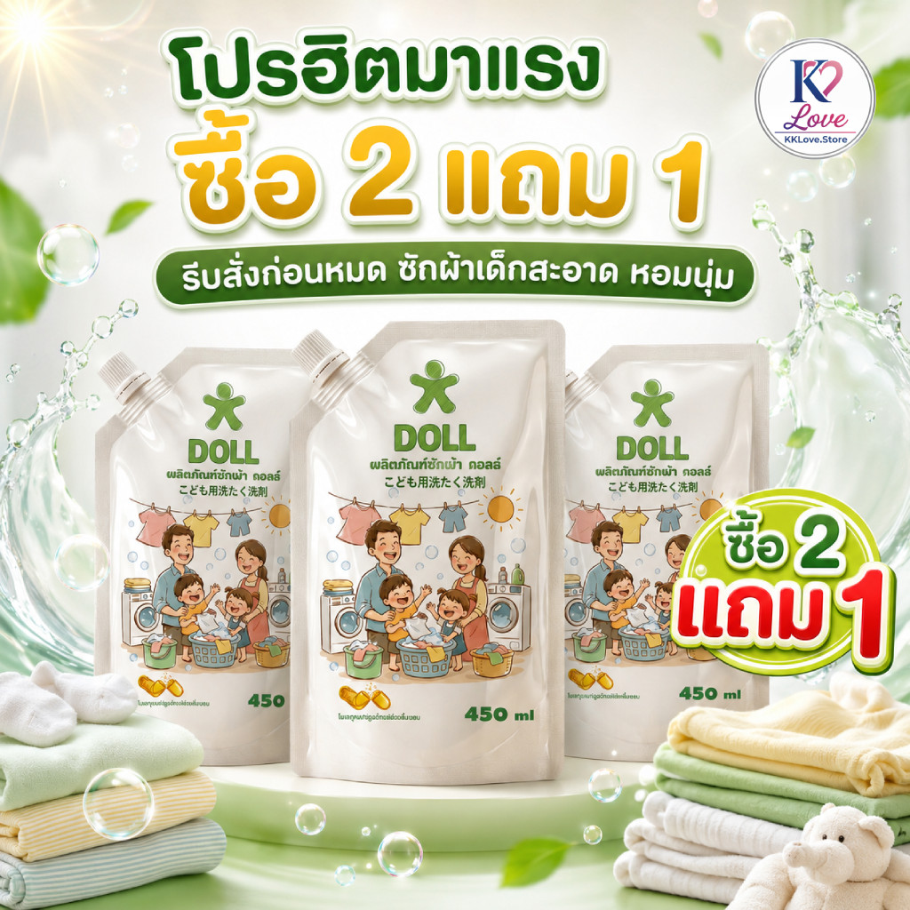 DOLL ซักผ้าเด็ก หอมละมุน อ่อนโยนทุกการซัก