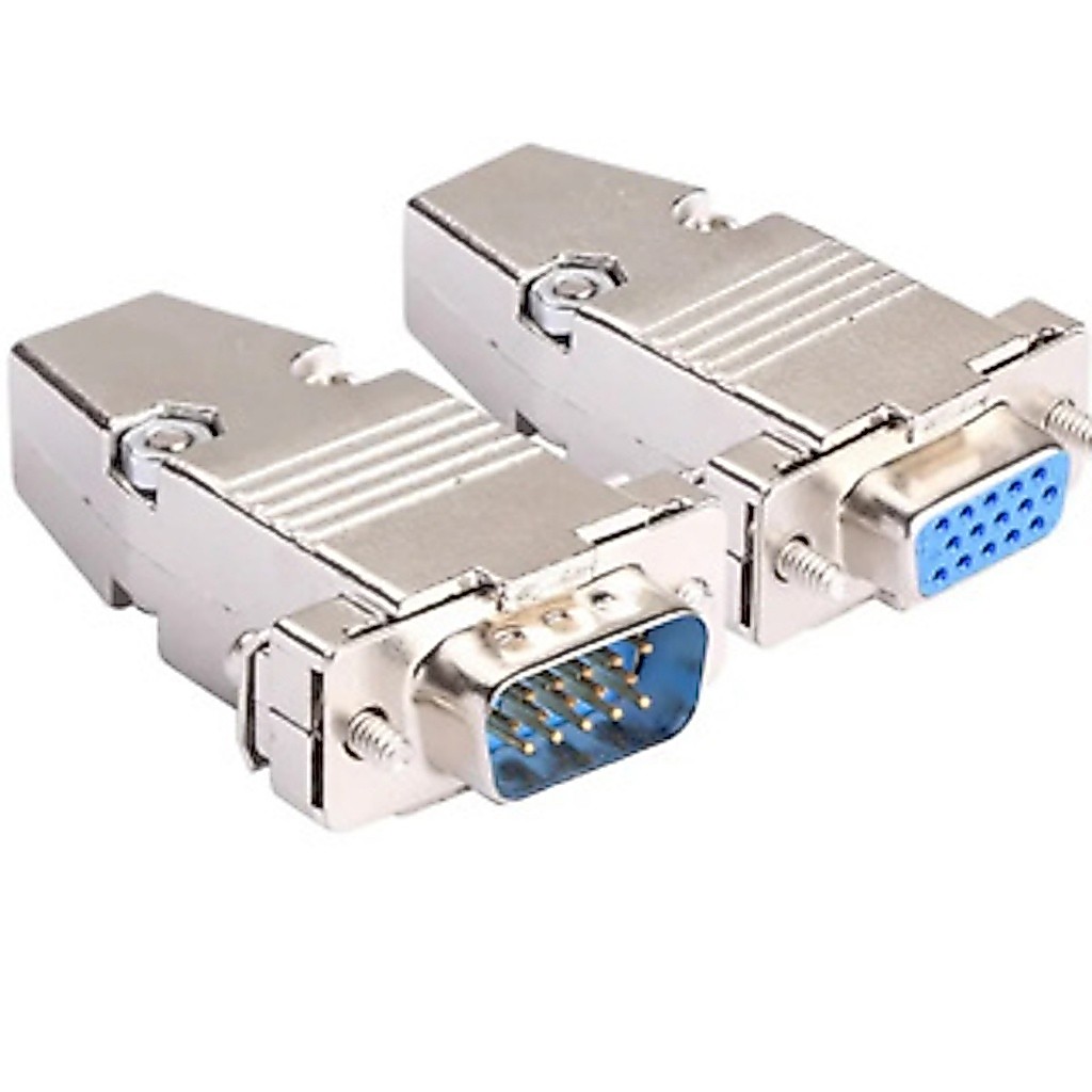 VGA หญิงชายเชื่อมต่อโลหะประเภทตัวเชื่อมต่อD-Sub VGA 15 Pinปลั๊กอะแดปเตอร์ซ็อกเก็ตสำหรับVGA