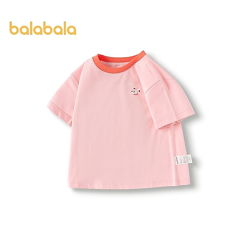 Balabala เสื้อยืดแขนสั้น ผ้าฝ้าย แฟชั่นฤดูใบไม้ผลิ และฤดูร้อน สําหรับเด็กผู้ชาย และเด็กผู้หญิง 2024