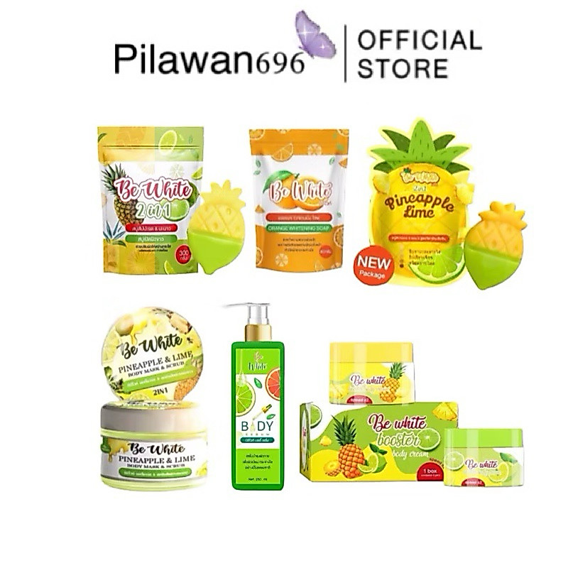 Be White สบู่บีไวท์ สบู่สับปะรดมะนาว 2 IN 1 สบู่ผลัดเซลล์ผิว [1 ซองบรรจุ 5ก้อน]