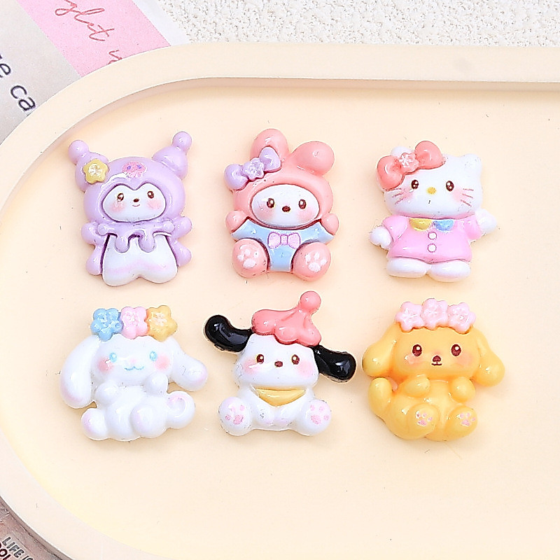 [100 ชิ้นพร้อมสต็อก] เคลือบเงาการ์ตูนลูกแมวลูกสุนัข ทําเอง ครีมเคสโทรศัพท์เรซิ่นอุปกรณ์ที่ทําด้วยมือกิ๊บคาดศีรษะเครื่องประดับวัสดุแพคเกจ