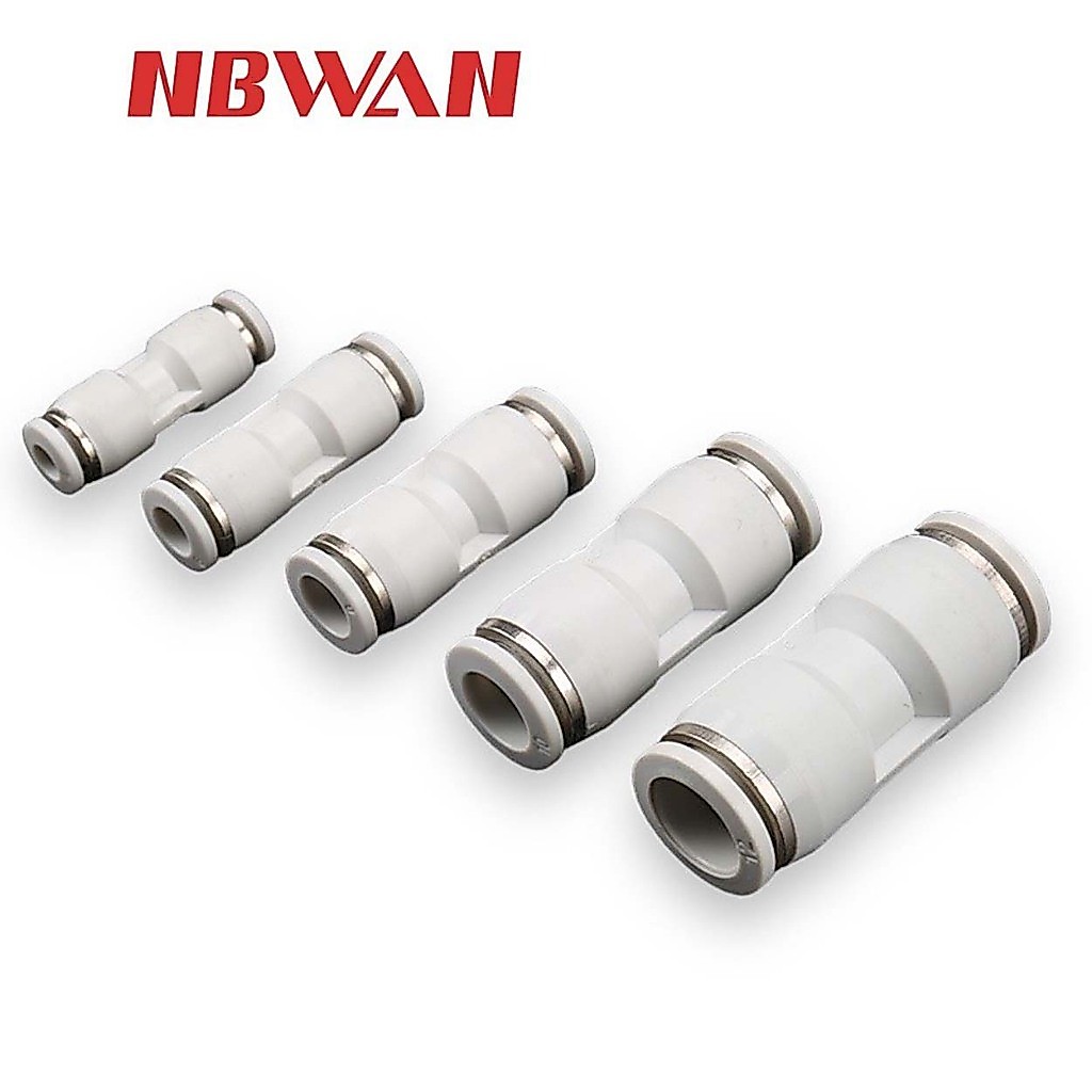 NBWAN ข้อต่อลม 2 ทาง แบบตรง สีขาว  PU Fitting