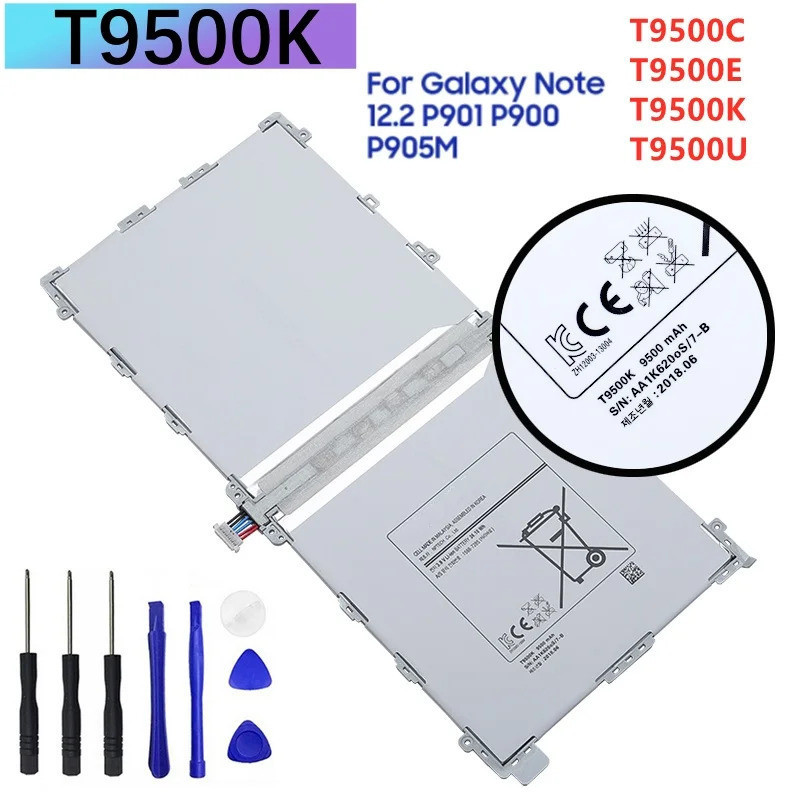 T9500K T9500C T9500E T9500U แบตเตอรี่แท็บเล็ตสําหรับ Galaxy Note Pro 12.2 SM-P900 P901 P905 9500mAh 