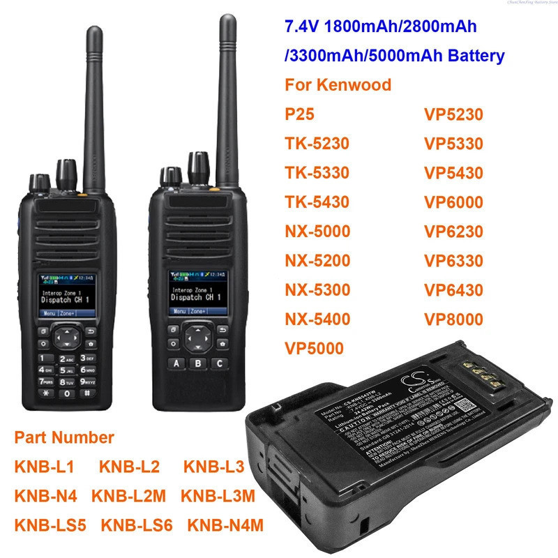 7.4V 1800mAh/2800mAh/3300mAh/5000mAh แบตเตอรี่ KNB-L1 KNB-L2 KNB-L3 KNB-N4 KNB-L2M KNB-L3M KNB-LS5B-