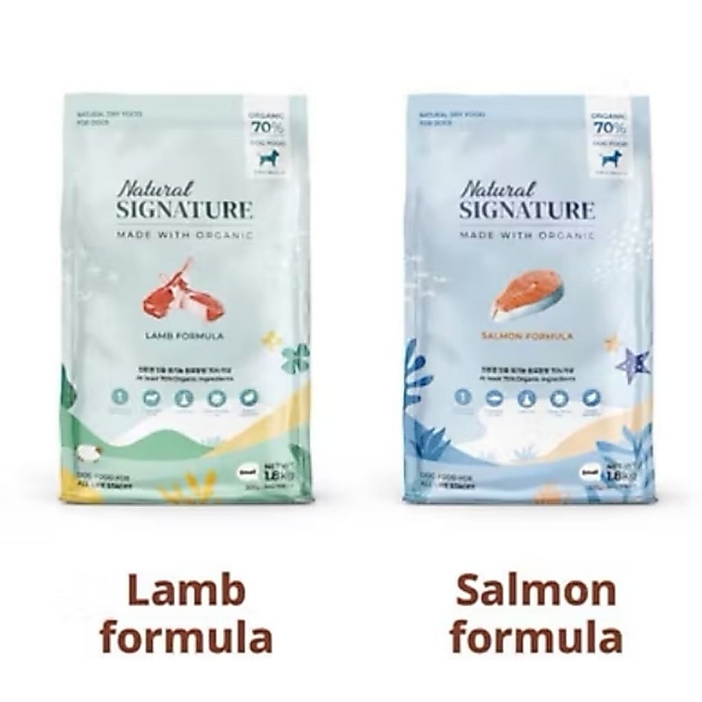 Natural​ Signature​🍀อาหาร​สุนัข​สูตร​ออแก​ร์​นิค​🍀รสเนื้อแกะ, รสปลาแซลมอน (5.6กก.)จากประเทศ​เกาหลี