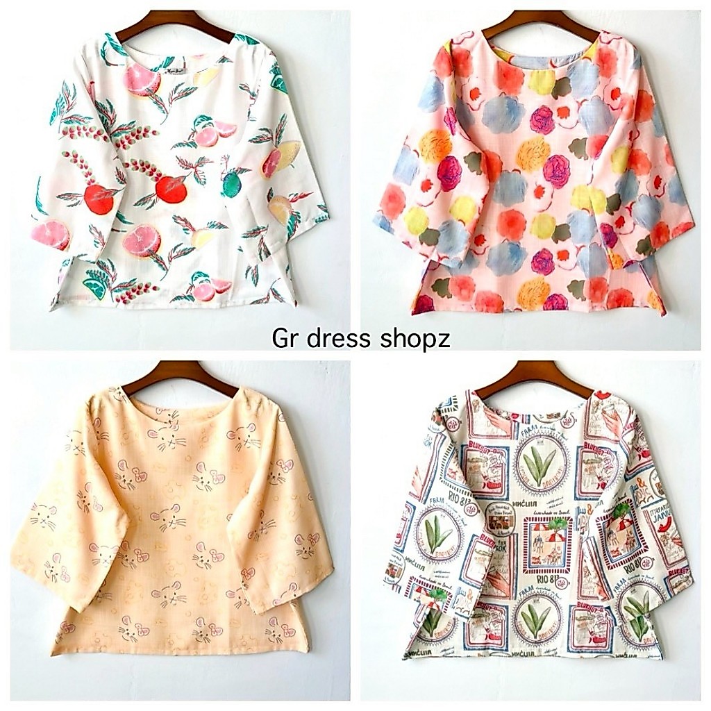ป้าย Magun Shop เสื้อผ้าฝ้ายคอกลม อก 44 นิ้ว ยาว 23.5 นิ้ว
