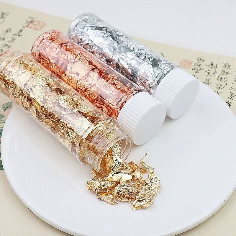 Gold Leaf Fragments 2g อเนกประสงค์สําหรับงานฝีมือทําเล็บเบเกอรี่