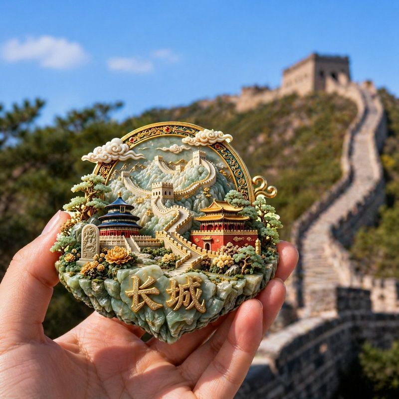 新款3d立体长城风景冰箱贴创意家居装饰纪念北京文创冰箱贴旅游 New 3D stereoscopic Great Wall scenery fridge magnet, creative home d