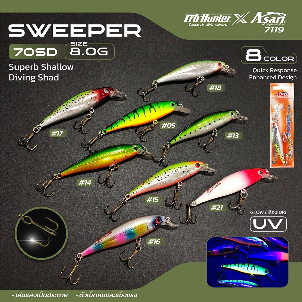 เหยื่อปลอม Asari Sweeper 70SD