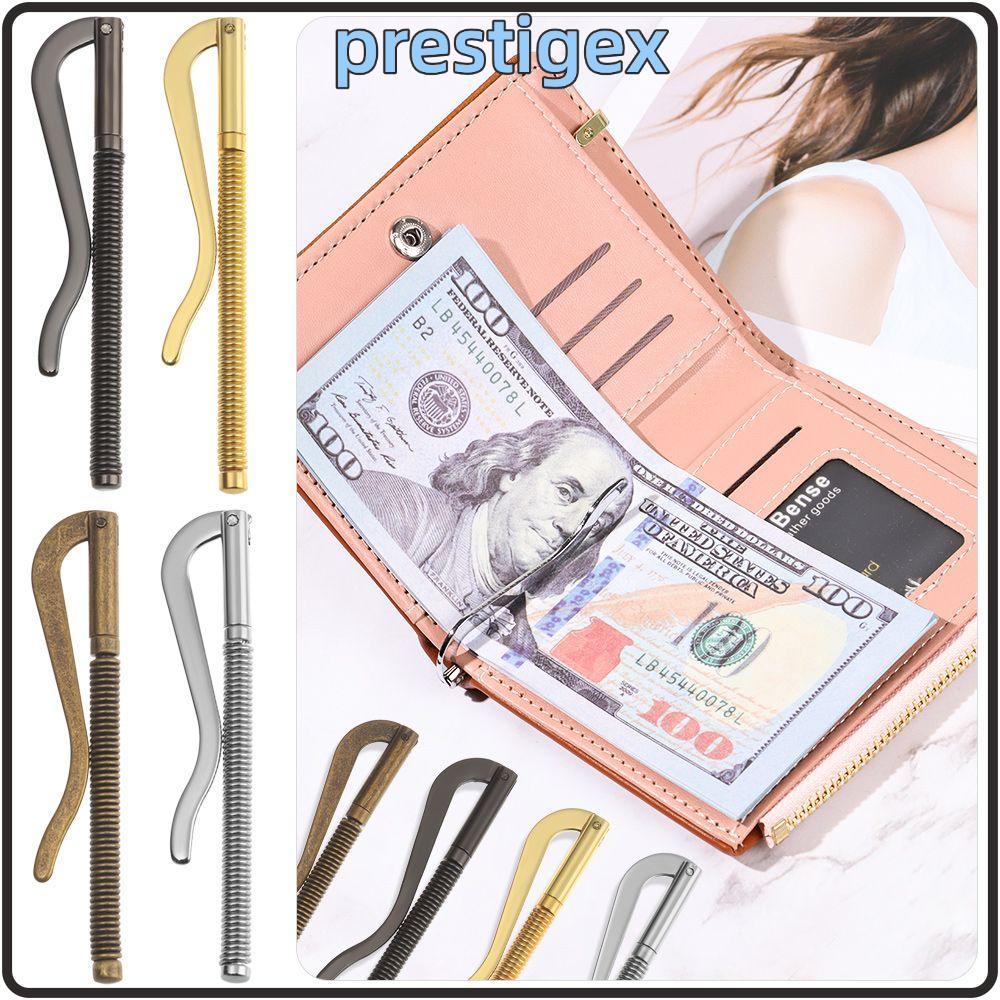 PRESTIGEX Money Clip แบบพกพาโลหะ Bifold เปลี่ยนชิ้นส่วน Spring Clamp