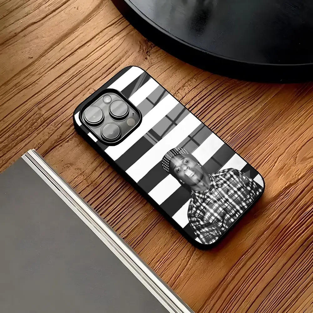 BK-1 นักร้อง A-Asap Rocky เคสโทรศัพท์สําหรับ IPhone 16 15 14 Pro 11 13 12 Mini 6 8 7 Plus แก้วหรูหรา