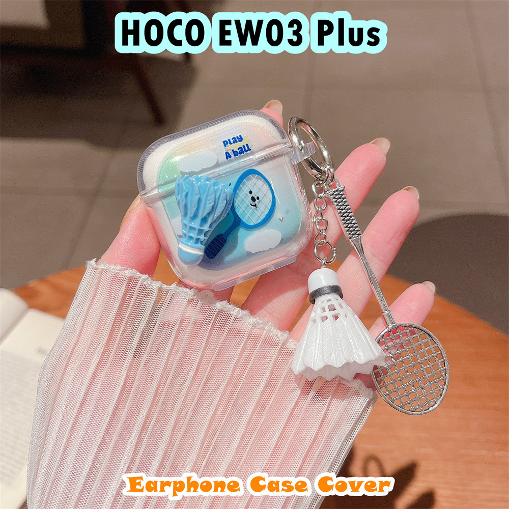 คุณภาพสูงสําหรับ HOCO EW03 Plus Case เคสหูฟัง DIY ลายดอกไม้ปลอกซิลิโคนอ่อนนุ่ม