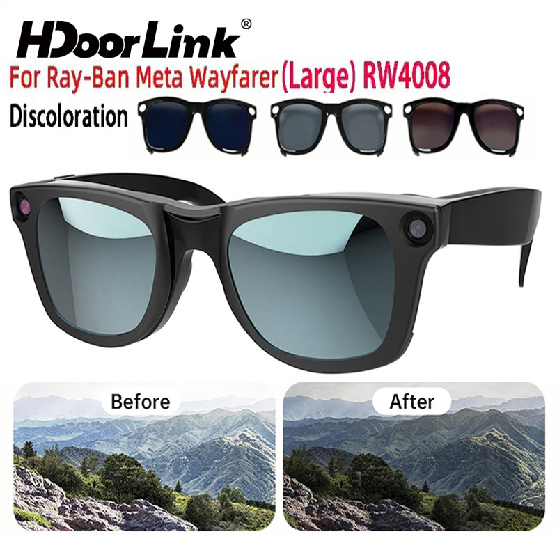 HdoorLink คลิปโพลาไรซ์สำหรับ Ray-Ban Meta Wayfarer RW4008 ขนาดใหญ่ สามารถเปลี่ยนสีได้