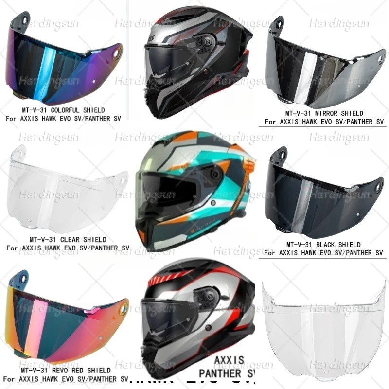 1PC สําหรับ AXXIS หมวกกันน็อค Visor สําหรับ MT-V-31 หมวกกันน็อครถจักรยานยนต์ Visor เลนส์สําหรับ HAWK
