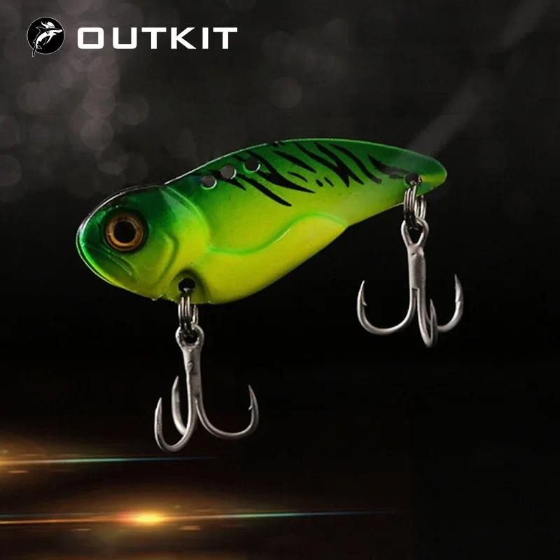 OUTKIT Lure เหยื่อล่อตกปลาแบบ Crankbait โลหะ พร้อมตะขอ 2 ชุด ขนาด 5, 8, 14, 21 กรัม