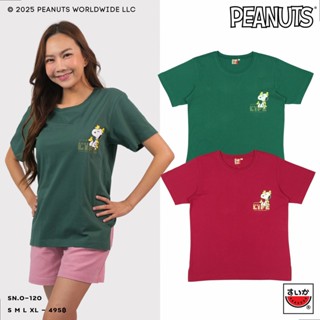 เสื้อแตงโม (SUIKA) - เสื้อยืดคอกลมแขนสั้น ลายสนูปปี้  (SN.O-…