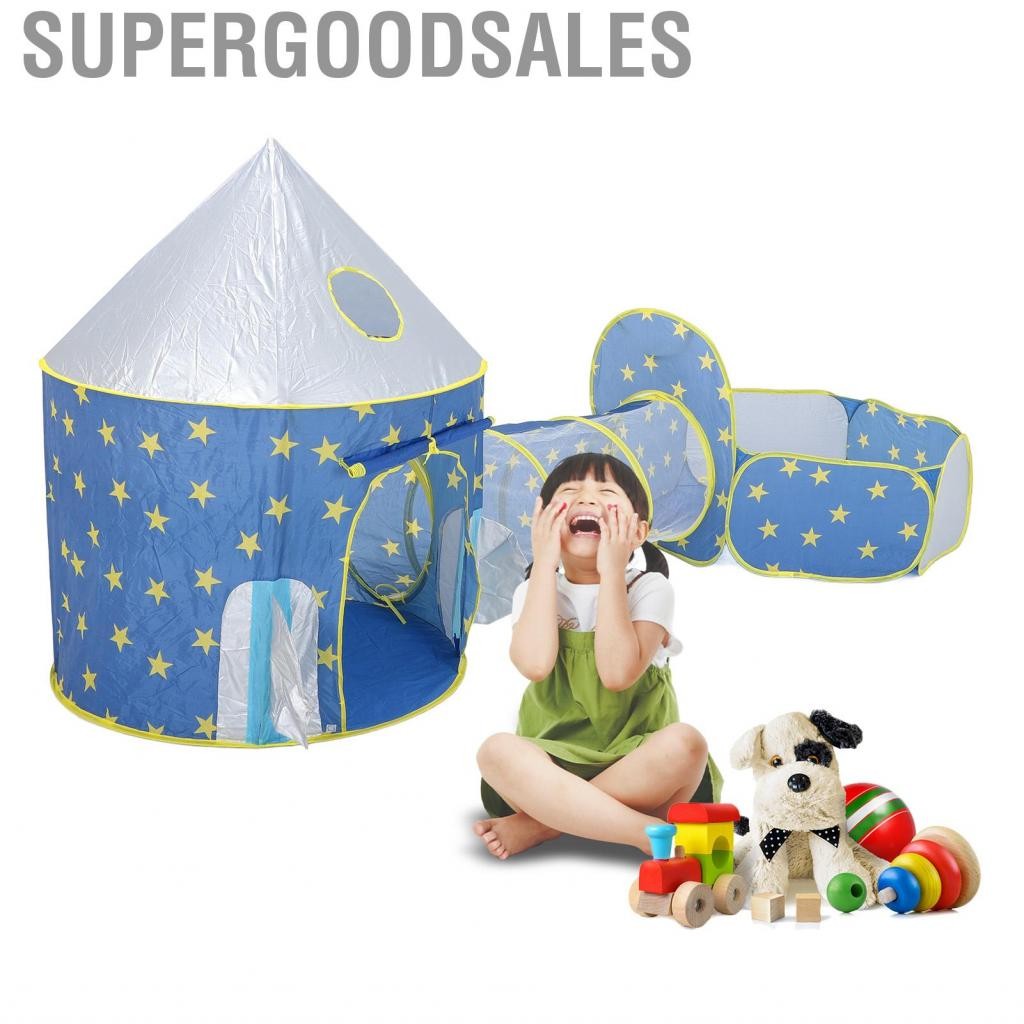 Supergoodsales Kids Play Tent Crawl Tunnel Tunnel Playhouse ดาวที่มีธีมสำหรับในร่ม