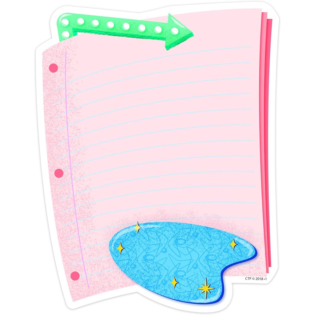 Creative Teaching Press Mid Century Mod Notebook Paper 6" Cut-Outs (8466) 9O4H