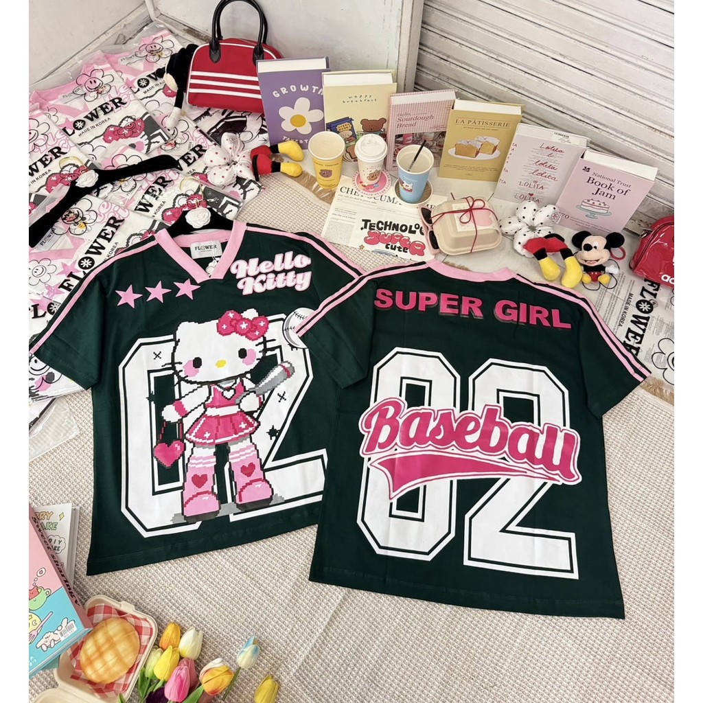 MY READY V-NECK FLOWER HK BASEBALL SERIES 2 เสื้อยืด